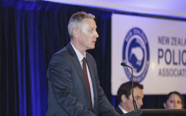 Police conference in Wellington. Chris Cahill, NZ Police Association.