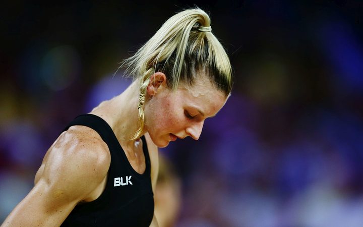 Katrina Rore (nee Grant) reacting to 9-point loss to England at 2018 Commonwealth Games 