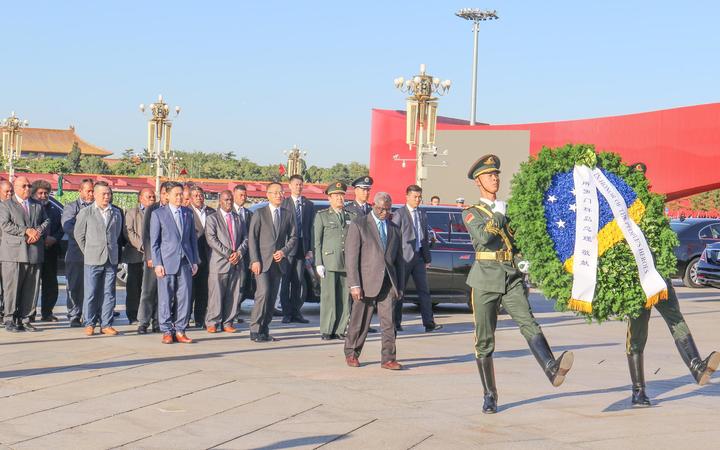 Solomon Islands Prime Minister Manasseh Sogavare during an official visit in China.