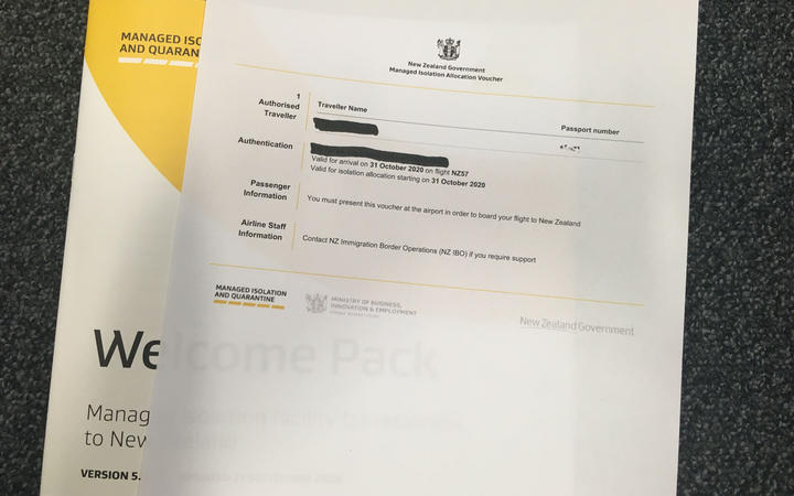 Managed isolation and quarantine booking voucher (MIQ)