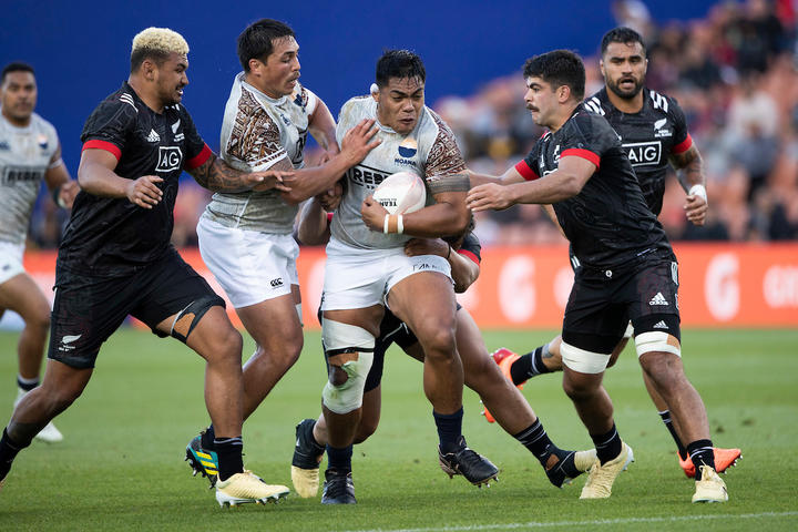 Moana Pasifika captain Michael Alaalatoa  during the match.