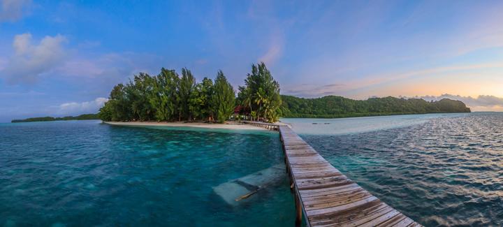 A pier at Carp Island, Palau.