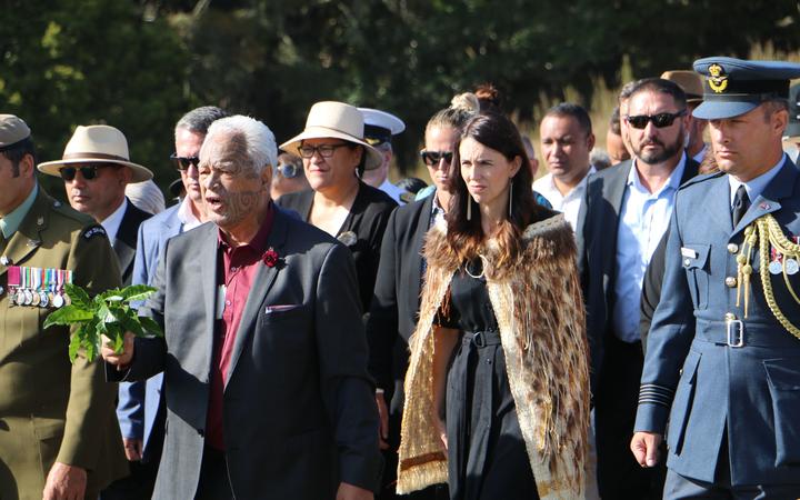 Jacinda Ardern arriving at Ruapekapeka Pa