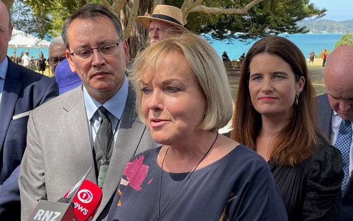 National Party leader Judith Collins at Te Whare Runanga on 4 February, 2021.