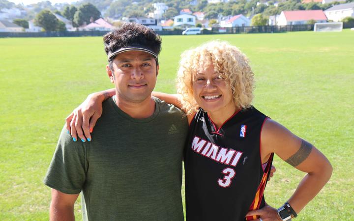 Moana Pasifika 7s co-coaches Rocky Khan and Cynthia Ta'ala-Timaloa.