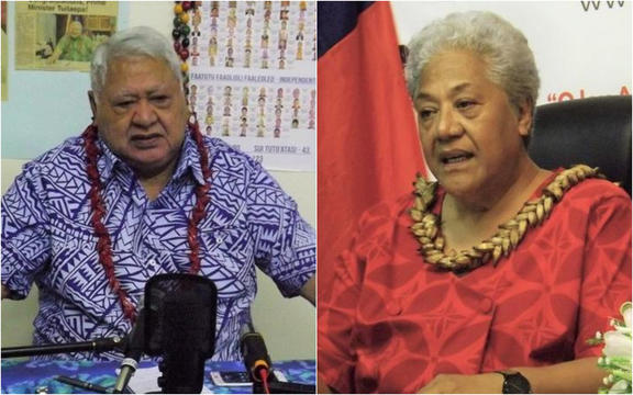 Tuilaepa Sailele Malielegaoi, left, and Fiame Naomi Mata'afa