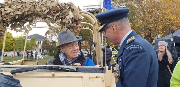 基督城最老的第二次世界大战老兵，现年108岁的比尔·米切尔（Bill Mitchell）。