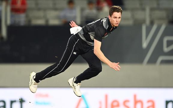 Adam Milne in action for the Black Caps against Bangladesh inTwenty20 cricket match international at Eden Park, Auckland, New Zealand. Thursday 1 April 2021. 