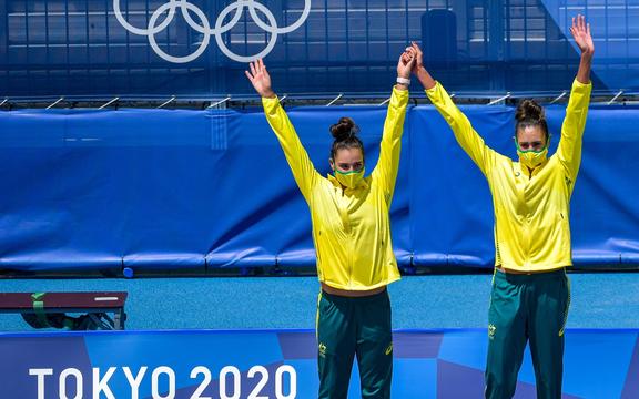 Mariafe Artacho del Solar y Taliqua Clancy.  Australia.  Partido por la medalla de oro femenina.  Voleibol de playa.