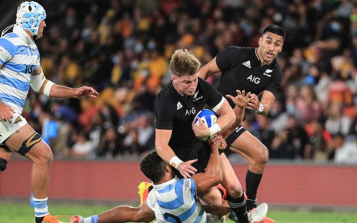 Jordie Barrett.
New Zealand All Blacks v Argentina. The Rugby Championship. Rugby Union Test Match. Suncorp Stadium, Brisbane, Australia. Saturday 18 September 2021. 