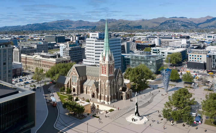 A depiction of Christ Church Cathedral once it has been restored.