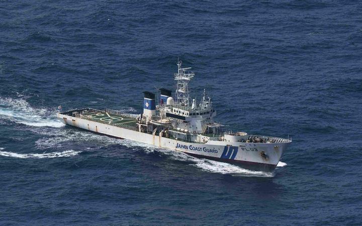 Japan Coast Guard Patrol Ship Kudaka conducts a search operation of a Panamanian freighter Gulf Livestock 1 which sent a distress signal off of Amami Oshima in Kagoshima Prefecture on Sep. 3, 2020.