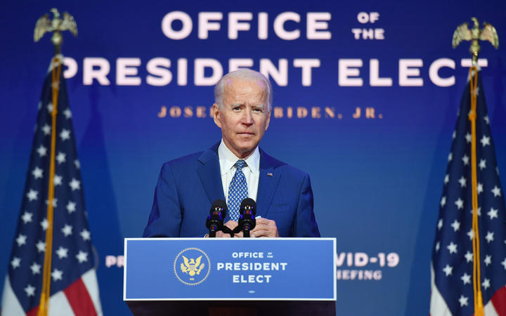 US President-elect Joe Biden delivers remarks at The Queen in Wilmington, Delaware, on November 9, 2020.