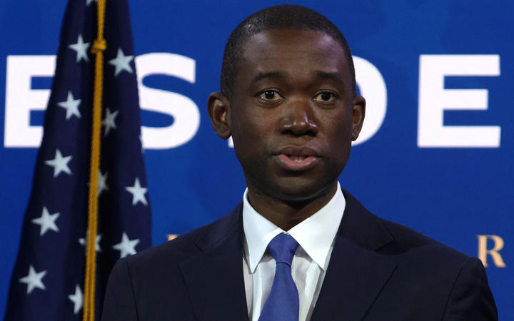 USDeputy Secretary of the Treasury nominee Wally Adeyemo speaks during an event to name President-elect Joe Bidens economic team at the Queen Theater December 1, 2020 in Wilmington, Delaware. 