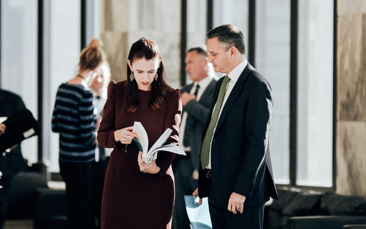 Prime Minister Jacinda Ardern with Climate Change Minister James Shaw.