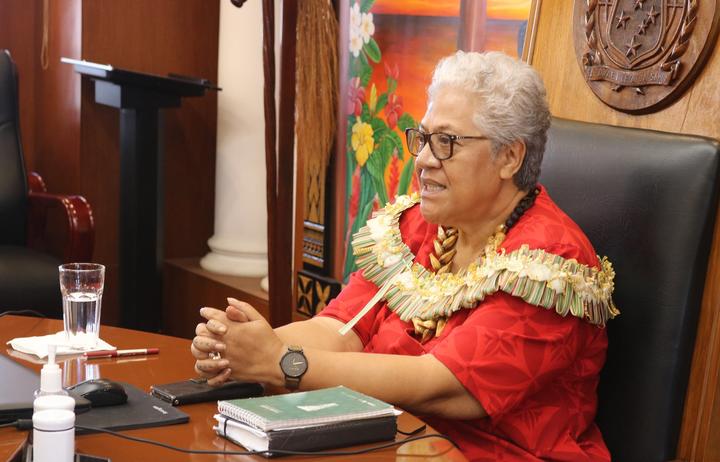 Samoa prime minister Fiamē Naomi Mata'afa chairing her first FAST party cabinet meeting.