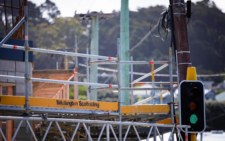 An apartment building under construction in Wellington