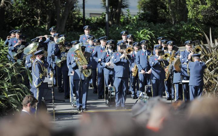 Royal Air Force band at the National Anzac Day service