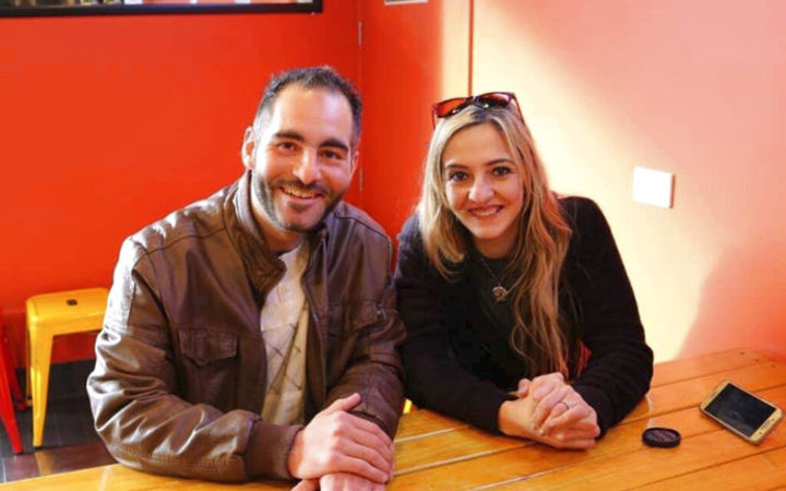 This photo provided by Aya Al-Umari shows Hussein Al-Umari and his sister, Aya Al-Umari, in early 2018. Hussein, left, 35, was killed in the Al Noor mosque attack in Christchurch, New Zealand, on Friday, March 15, 2019. (Aya Al-Umari via AP)