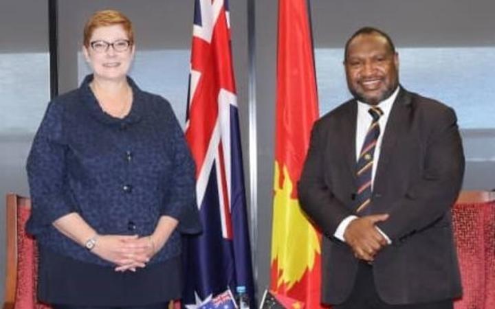 Marise Payne and James Marape.