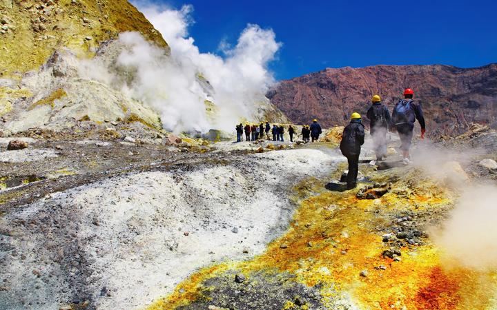 People at the active White Island volcano. (file image)