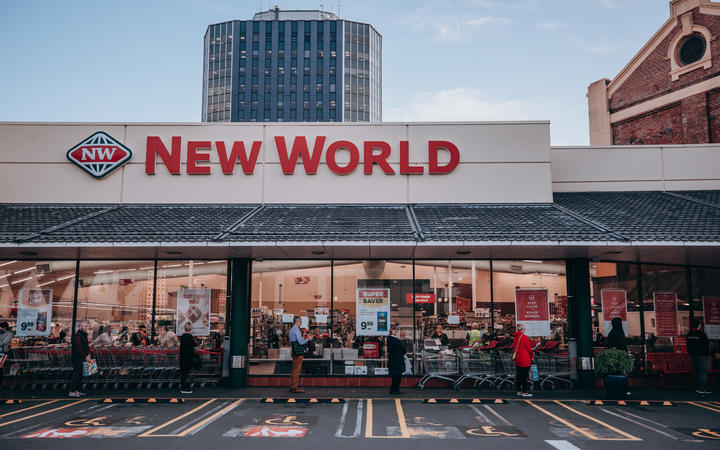 A supermarket in central Wellington on the morning of 26 March, on the first day of the nationwide Covid-19 lockdown.