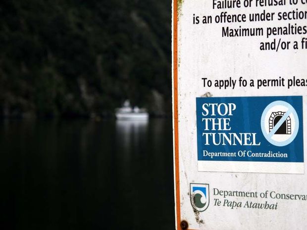 sticker protest milford sound