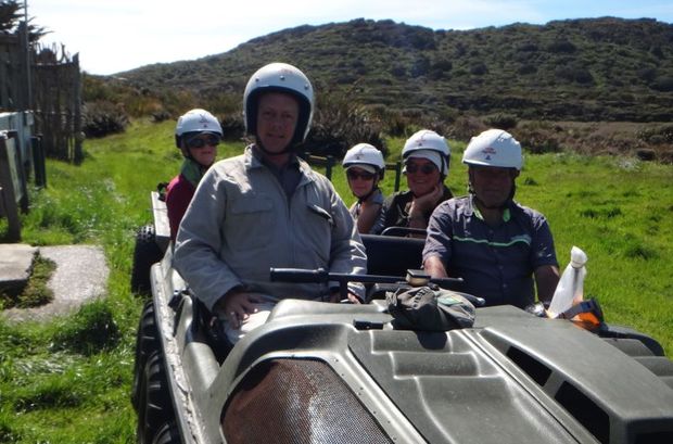 Volunteers onboard the all weather transport