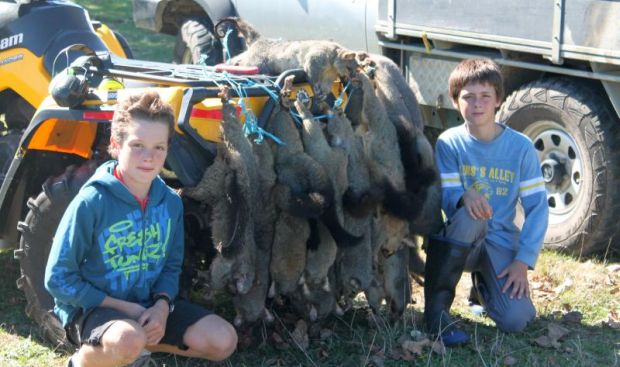 Young hunters with their catches