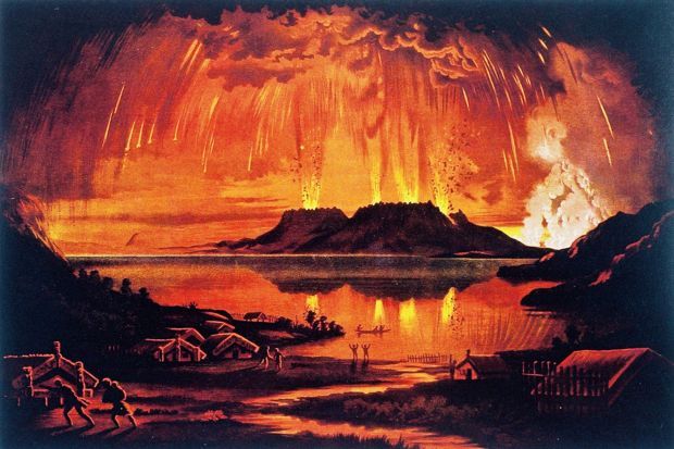 Mount Tarawera in eruption June Courtesy of Rotorua Museum