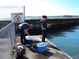 tony hickey and student fishing for spotties