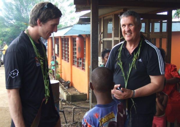 Steve Symonds and his son in Vanuatu