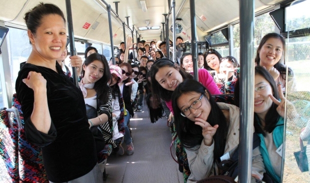 Embarking across the country Mandarin Launguage Assistants Wen Powles Director of Confucius Institute Wellington on left