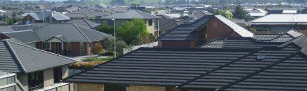 Single storey houses in a new Hamilton suburb epitomise urban sprawl