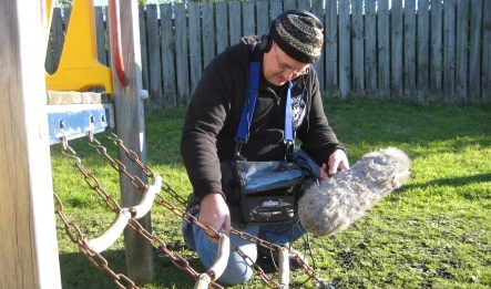 Sound designer Tim Prebble in action.