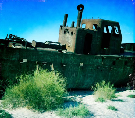 Ship graveyard near the Aral Sea