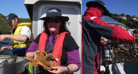 Marine biosurveillance team members on board Ikatere