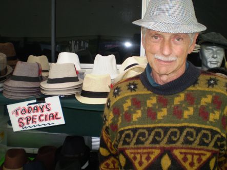 Gypsy travellers Feb Merv trained as a hat maker but now he sells end of lines picked up cheap from importers small